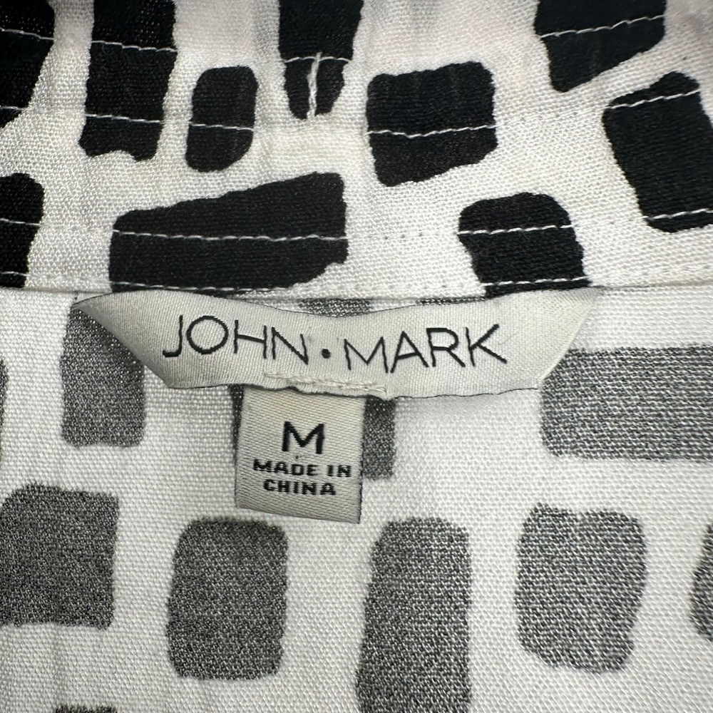 John Mark Women Artsy Oversized Abstract Print Top Size M Modern Statement Shirt - Picture 3 of 8